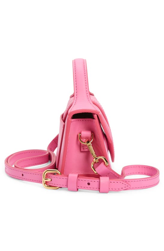 Jacquemus Le Bambino Leather Shoulder Bag In Neon Pink 434