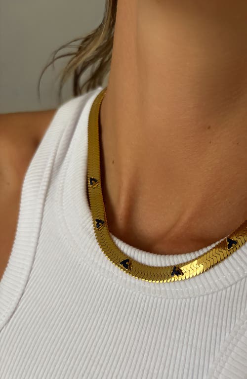St. Moran Gemstone Snake Chain Necklace In Sapphire