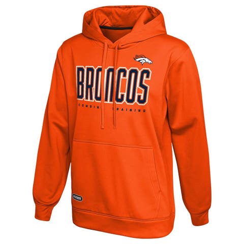 Men's Mitchell & Ness Orange Denver Broncos All Over 2.0 Pullover Sweatshirt