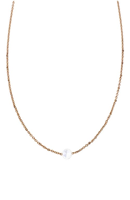Rose-Cut Diamond Pendant Necklace in Rose Gold/Diamond