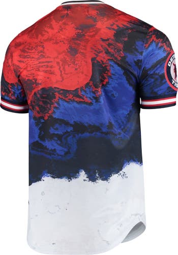 Men's Los Angeles Dodgers Red/Royal Red, White And Blue Dip Dye T