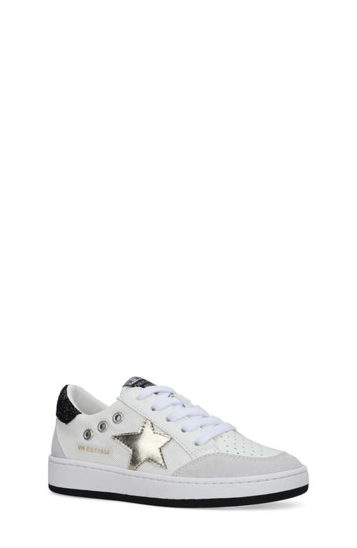 Shop Vintage Havana Kids' Taylor Low Top Sneaker In White/black/gold