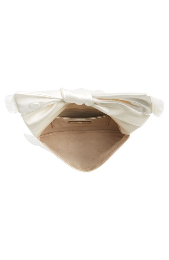 Anya Hindmarch Bow Clutch Bag In Double Satin In Ivory
