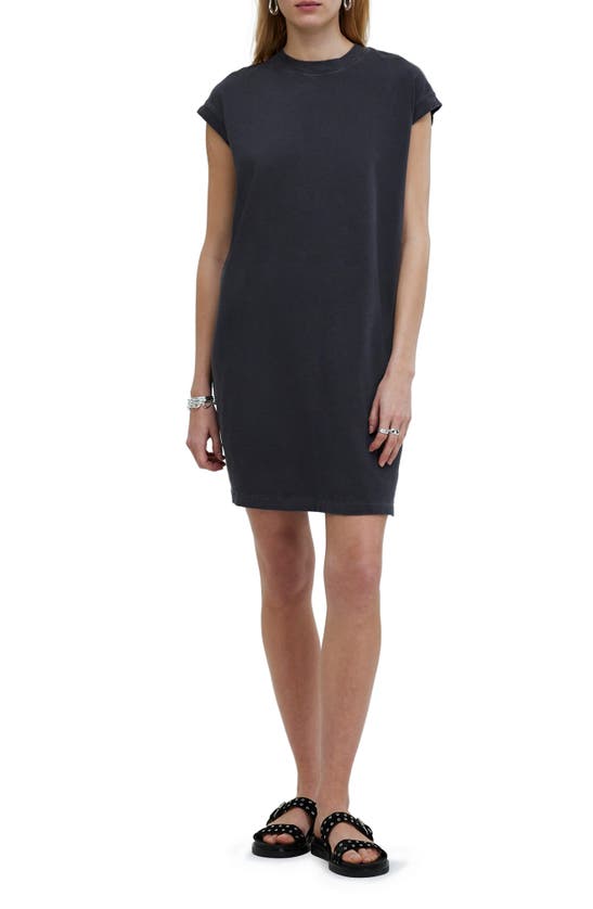 Shop Madewell Muscle Cotton T-shirt Dress In Black Coal