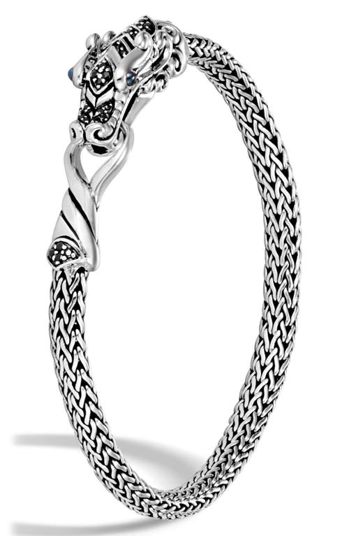 John Hardy Legends Naga Bracelet In Silver/black Sapphire