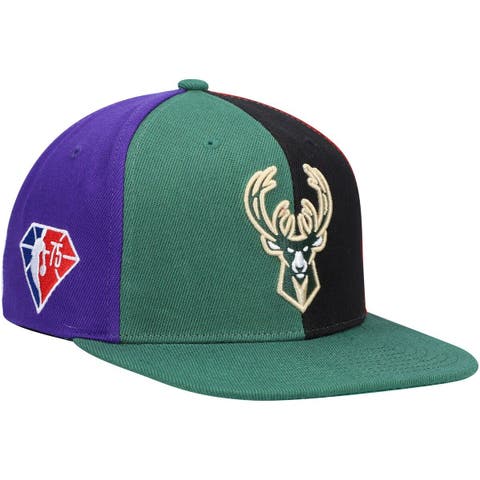 New Era White Milwaukee Bucks Vice Blue Side Patch 59FIFTY Fitted Hat