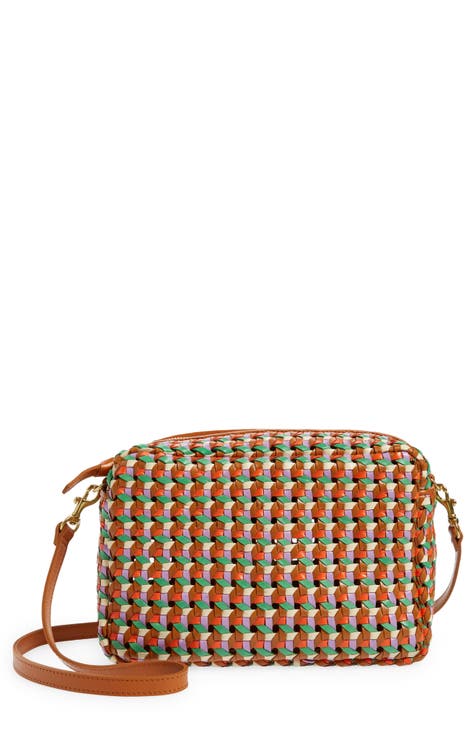 Clare V. Lucie Quilted Checker Crossbody Bag in Poppy/khaki Quilted Checker  at Nordstrom in 2023