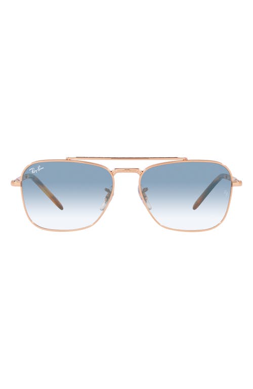 Shop Ray Ban Ray-ban New Caravan 55mm Gradient Square Sunglasses In Rose Gold