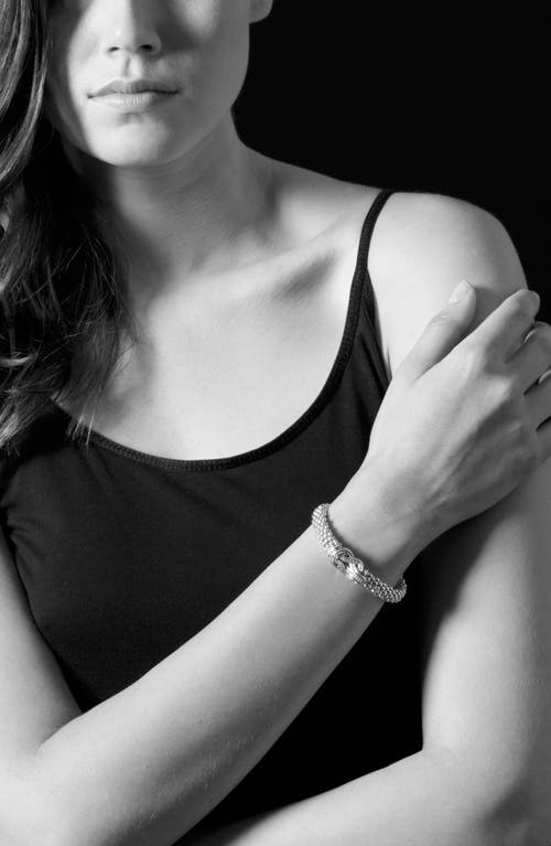 Lagos Caviar Newport Diamond Station Bracelet In Silver/gold