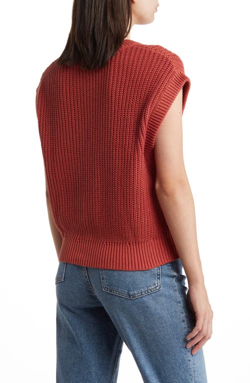 Marine Layer Devon Cotton Sweater Vest In Henna