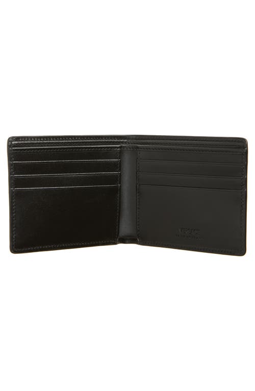 Versace Medusa Leather Bifold Wallet In Black/ Gold