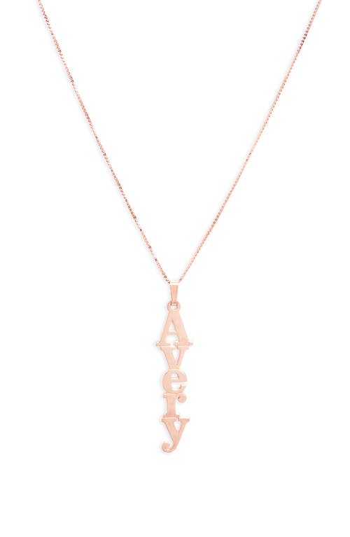 Personalized Nameplate Pendant Necklace in Rose Gold Plated