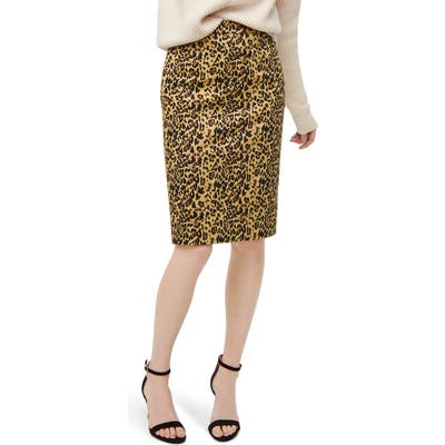 J.crew No. 2 Pencil Leopard Stretch Skirt, Brown