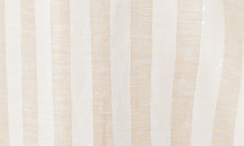 Shop Jones New York Stripe Linen Blend Wide Leg Crop Pants In Natural/ Nyc White