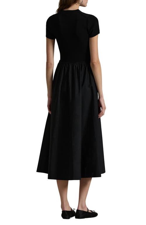 Shop Polo Ralph Lauren Mixed Media Maxi Fit & Flare Dress In Polo Black