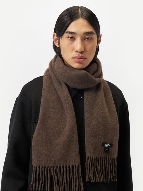 Gobi Cashmere Cashmere Fringed Scarf In Cocoa