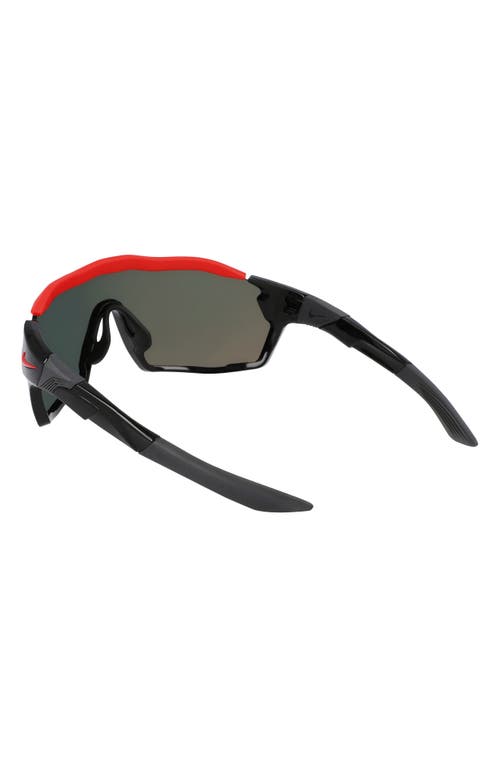 Nike Show X Rush 58mm Shield Sunglasses In Black/red Mirror