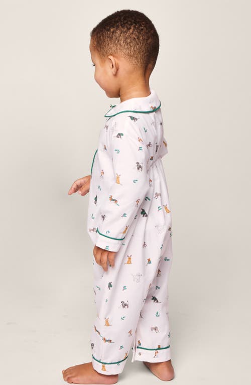 Shop Petite Plume Jingle Paws Cambridge Long Sleeve One-piece Pajamas In White