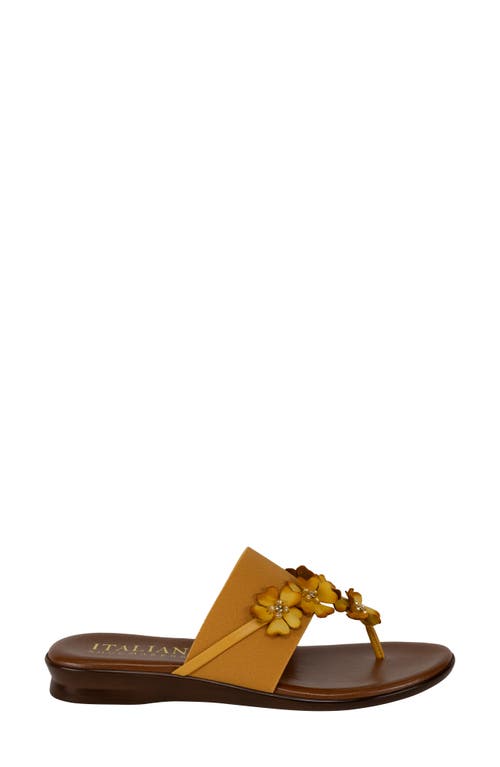 Italian Shoemakers Ayelen Flower Sandal In Mustard