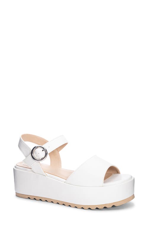 Dirty Laundry Jump Out Platform Sandal in White