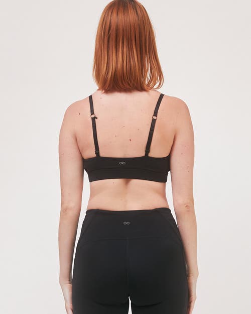 Rebody Active Uplift V Neck Sports Bralette In Metropolis Black