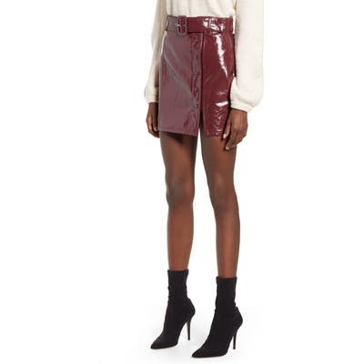 J.o.a. Faux Leather Miniskirt, Burgundy