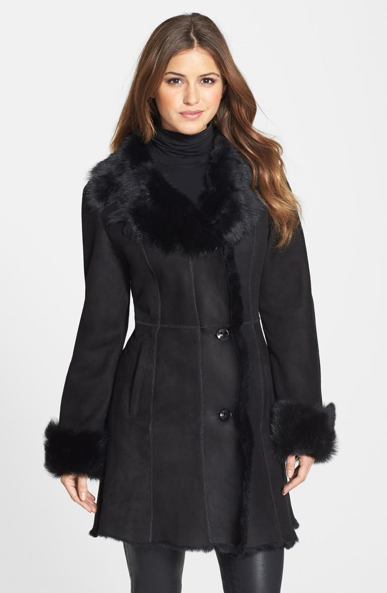 HiSO 'Zelda' Notch Collar Genuine Toscana Shearling Coat | Nordstrom