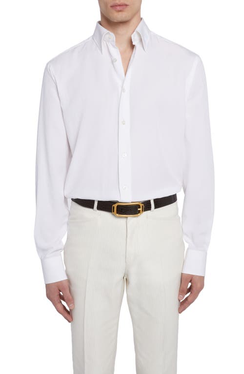 TOM FORD Parachute Slim Fit Button-Up Shirt Ivory at Nordstrom, Eu