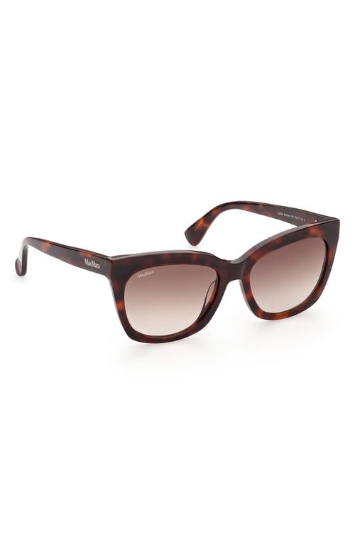 Shop Max Mara 55mm Square Sunglasses In Dark Havana/gradient Brown
