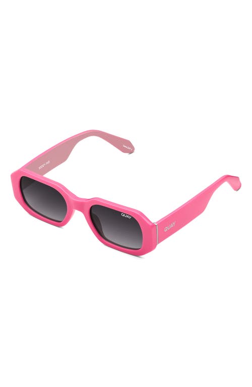 Shop Quay Australia Hyped Up 38mm Polarized Square Sunglasses In Hot Pink/smoke Polarized