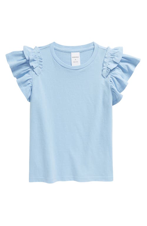 Nordstrom Kids' Flutter Sleeve Cotton T-Shirt in Blue Frozen at Nordstrom, Size 2