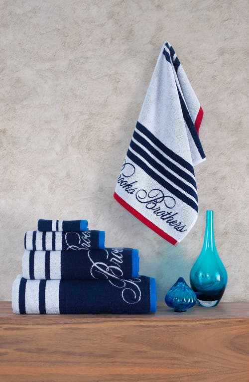 Brooks Brothers Nautical Blanket Stripe Bath Mat In Navy