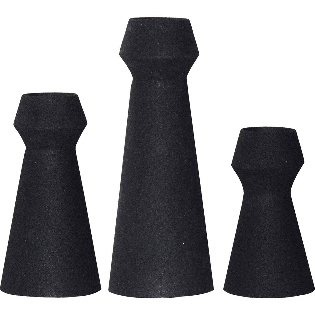 Renwil Granfeld Set Of 3 Iron Vases In Black