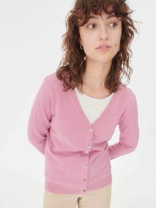 Shop Gobi Cashmere V-neck Cardigan In Orchid Smoke