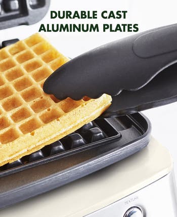 GreenPan Elite Ceramic Nonstick 4 Square Waffle Maker - Cloud Cream
