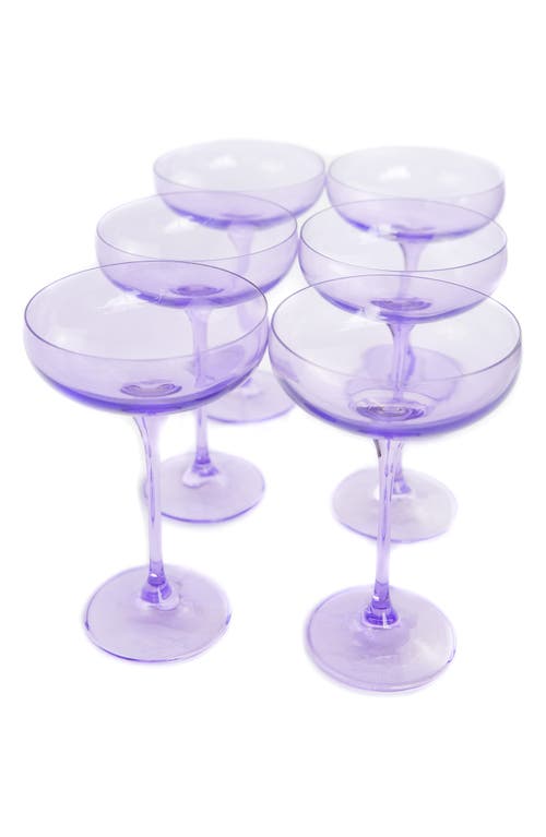 Estelle Colored Glass Set of 6 Stem Coupes in Lavender at Nordstrom