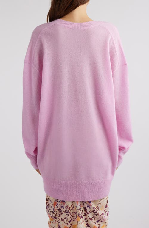 Shop Isabel Marant Larana Silk, Alpaca & Cashmere V-neck Sweater In Light Pink