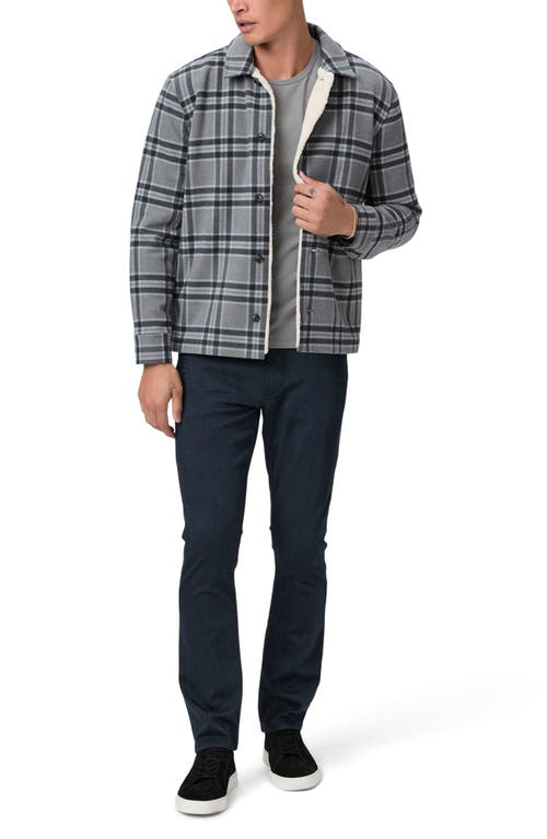 Shop Paige Rangel Melton Plaid Jacket In Navy Mist