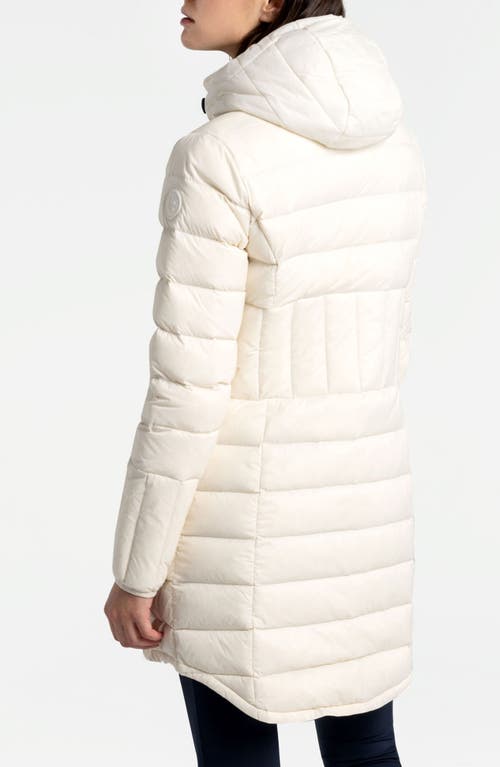 Shop Lole Claudia Hooded Packable Down Jacket In Gardenia