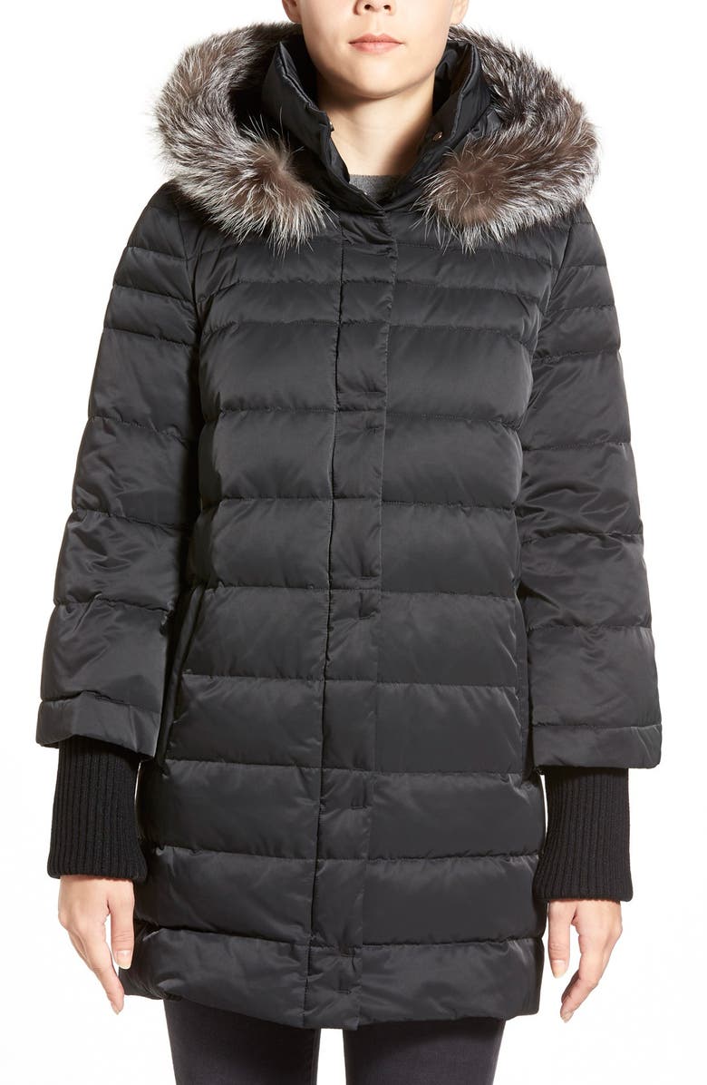 Elie Tahari Silvana Genuine Fox Fur Trim Down Parka Nordstrom