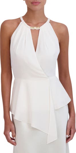 Bcbg cold shoulder peplum top online