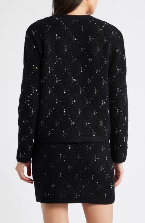 Shop Kobi Halperin Embellished Fuzzy Cardigan In Black