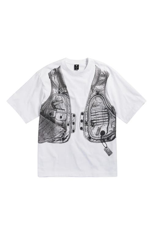 Shop G-star Archive Vest Boxy Organic Cotton Graphic T-shirt In White