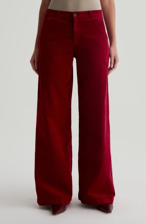 AG Stella Low Slung Corduroy Palazzo Pants in Deep Magenta 