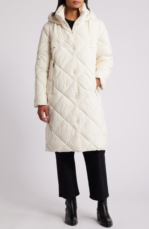 Shop Sam Edelman Hooded Quilted Coat In Modern Ivory