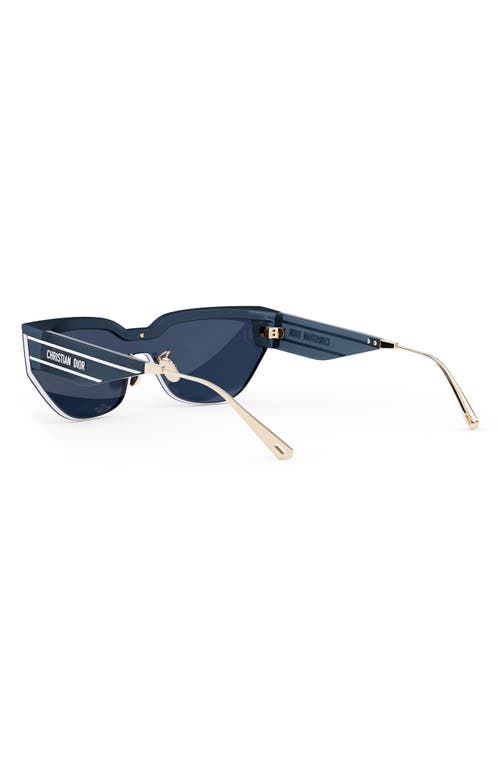 Shop Dior 'club M3u Mask Sunglasses In Shiny Blue/blue Mirror