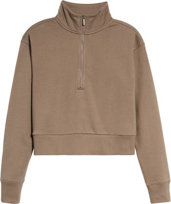 Zella Cara Lite Half Zip Crop Sweatshirt | Nordstrom