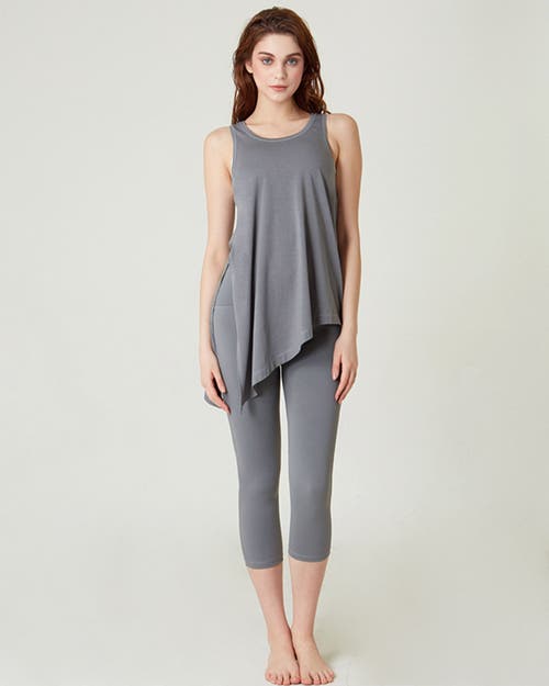 Rebody Active Sidekick Long Tie Tank In Stone Olive