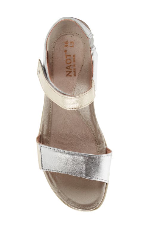 Naot Extant Sandal In Soft Silver/radiant Gold