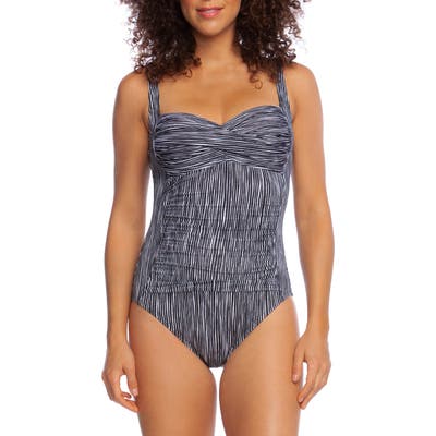 La Blanca Ripple Sweetheart Mio One-Piece Swimsuit, Black